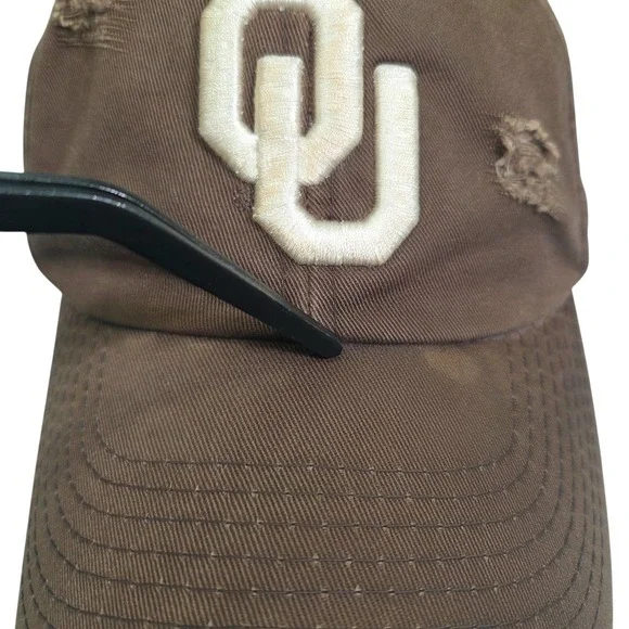 Vintage Rare American Needle Oklahoma Sooners Hat Unisex Brown OU Distressed